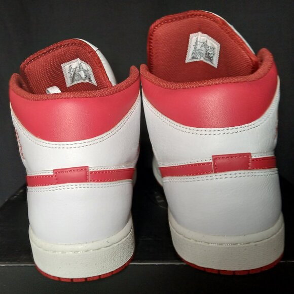 Nike Air Jordan 1 Mid SE White/Lobster-Dune Red Sail Men Shoe Size 13 - Picture 3 of 6